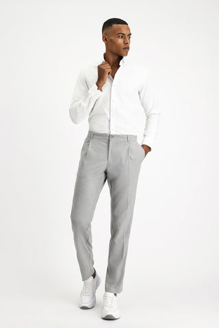  Beyaz Uzun Kol Slim Fit Dar Kesim Non Iron Desenli Klasik Pamuk Gömlek