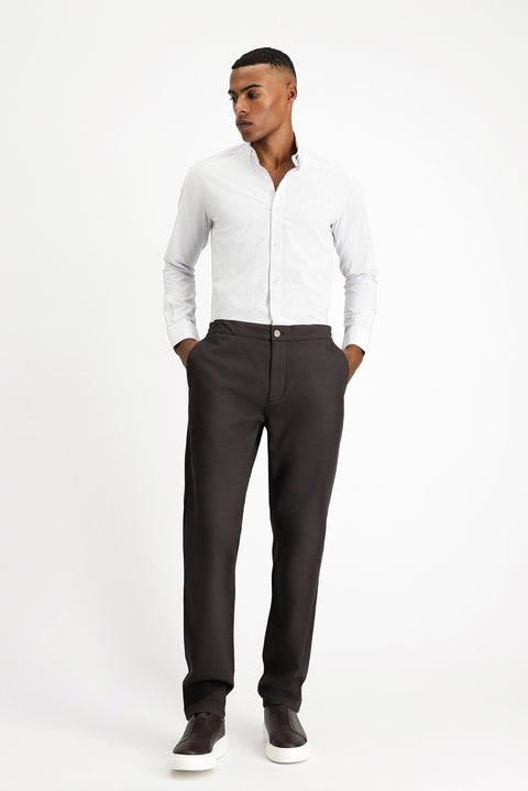 Açık Lacivert Uzun Kol Slim Fit Dar Kesim Desenli Klasik Pamuk Gömlek