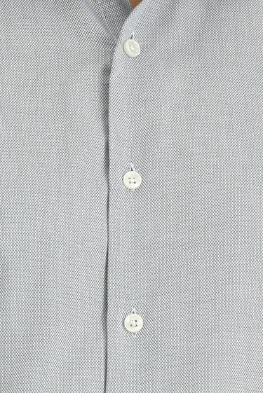 Orta Gri Uzun Kol Slim Fit Dar Kesim Desenli Pamuk Klasik Gömlek