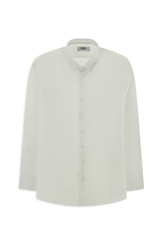  Beyaz Uzun Kol Slim Fit Dar Kesim Klasik Desenli Pamuk Gömlek