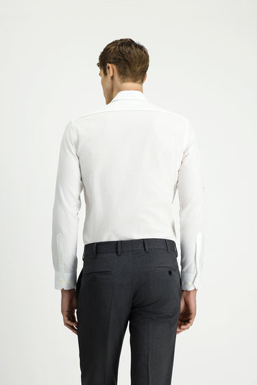 Beyaz Uzun Kol Slim Fit Dar Kesim Klasik Desenli Pamuk Gömlek