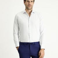 Uçuk Mavi Uzun Kol Slim Fit Dar Kesim Klasik Desenli Pamuklu Kolay Ütülenebilir Gömlek