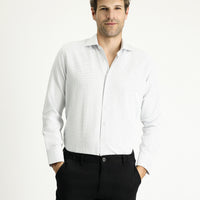 Mavi Uzun Kol Slim Fit Dar Kesim Klasik Desenli Pamuklu Kolay Ütülenebilir Gömlek