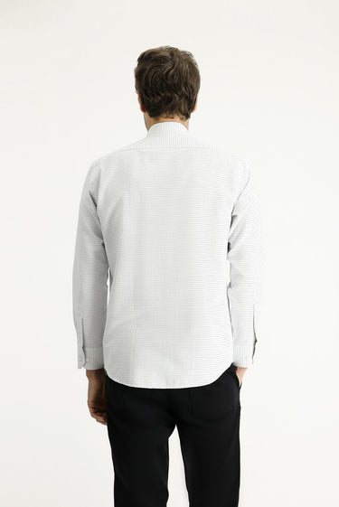 Mavi Uzun Kol Slim Fit Dar Kesim Klasik Desenli Pamuklu Kolay Ütülenebilir Gömlek