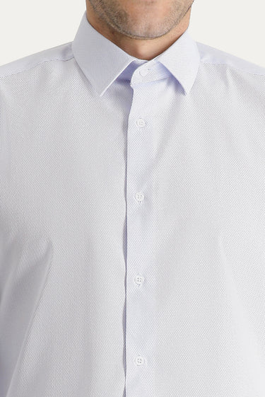 Açık Mavi Uzun Kol Slim Fit Dar Kesim Non Iron Pamuklu Gömlek