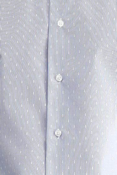 Koyu Mavi  Uzun Kol Slim Fit Dar Kesim Non Iron Klasik Desenli Pamuklu Gömlek