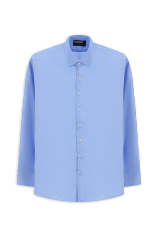  Açık Mavi Techno-Line Uzun Kol Slim Fit Dar Kesim Pamuklu Desenli Gömlek