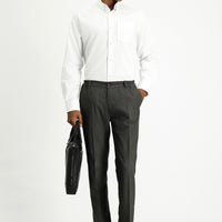 Beyaz Uzun Kol Regular Fit Desenli Pamuk Gömlek