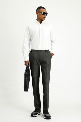  Beyaz Uzun Kol Regular Fit Desenli Pamuk Gömlek