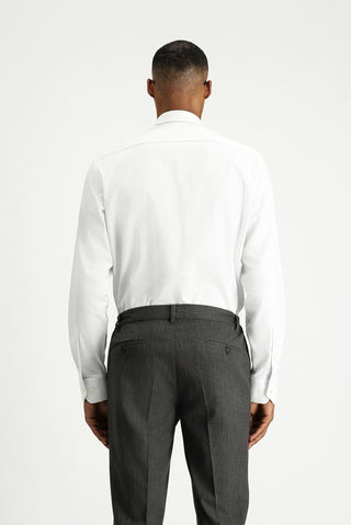  Beyaz Uzun Kol Regular Fit Desenli Pamuk Gömlek