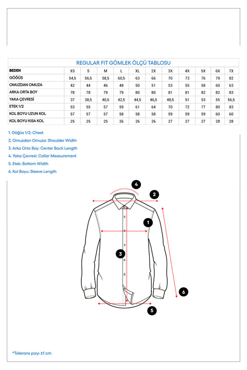 Beyaz Uzun Kol Regular Fit Desenli Pamuk Gömlek