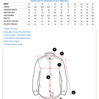 İndigo Uzun Kol Regular Fit Desenli Pamuk Düğmeli Yaka Denim Görünümlü Gömlek
