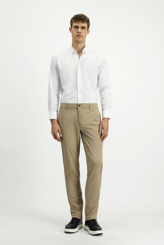  Beyaz Uzun Kol Regular Fit Desenli Pamuk Düğmeli Yaka Oxford Gömlek