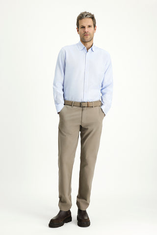  Mavi Uzun Kol Regular Fit Desenli Pamuk Oxford Gömlek