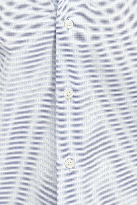 Orta Lacivert Uzun Kol Klasik Desenli Pamuk Gömlek