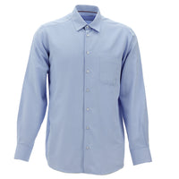 Açık Mavi Uzun Kol Klasik Desenli Pamuklu Kolay Ütülenebilir Gömlek