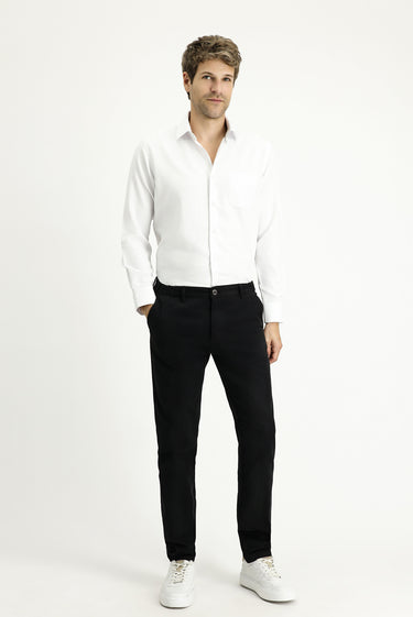  Beyaz Uzun Kol Klasik Desenli Pamuklu Kolay Ütülenebilir Gömlek