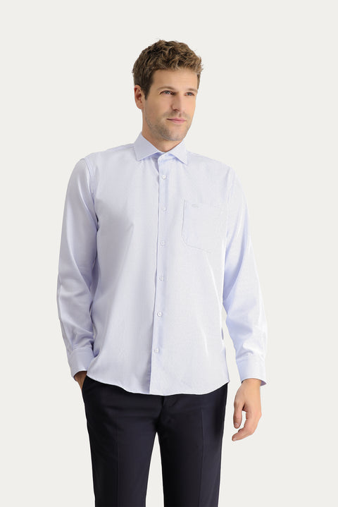 Light Blue Long Sleeve Classic Non-Iron Cotton Shirt