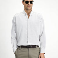 Açık Bej Uzun Kol Klasik Desenli Pamuklu Kolay Ütülenebilir Gömlek