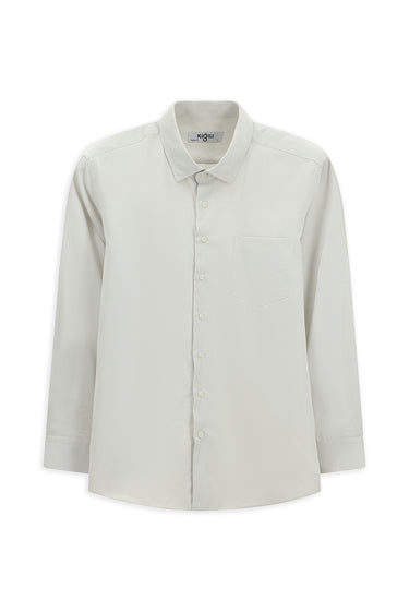 Açık Bej Uzun Kol Klasik Desenli Pamuklu Kolay Ütülenebilir Gömlek