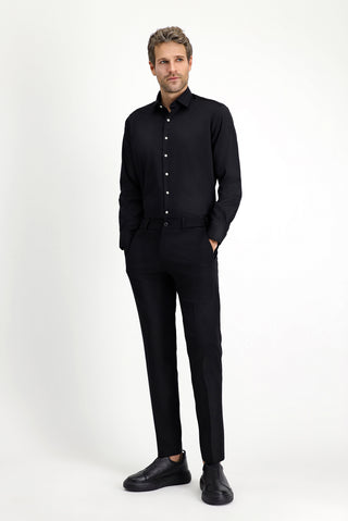  Siyah Uzun Kol Klasik Pamuk Gömlek