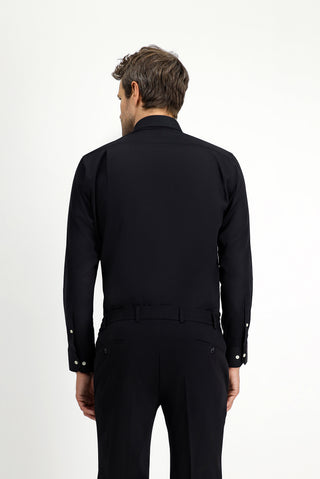  Siyah Uzun Kol Klasik Nano Care Su İtici Leke Tutmaz 4 Mevsim Pamuk Gömlek