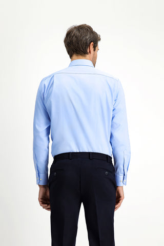  Açık Mavi Uzun Kol Klasik Pamuk Gömlek