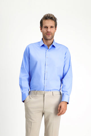  Koyu Mavi  Uzun Kol Klasik Pamuk Gömlek