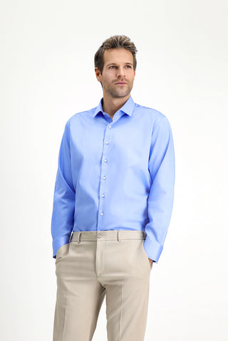  Koyu Mavi  Uzun Kol Klasik Pamuk Gömlek