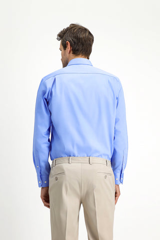  Koyu Mavi  Uzun Kol Klasik Pamuk Gömlek