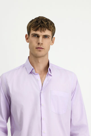  Toz Pembe Uzun Kol Klasik Pamuklu Bambu Gömlek-Ki??l?