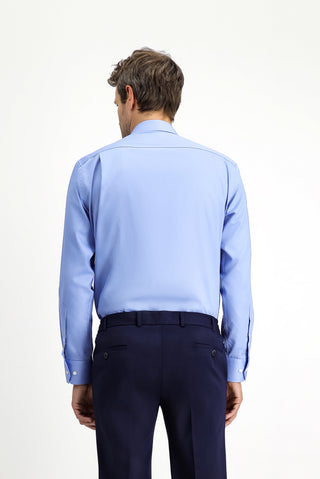  Açık Mavi Uzun Kol Non Iron Saten Klasik Pamuklu Gömlek