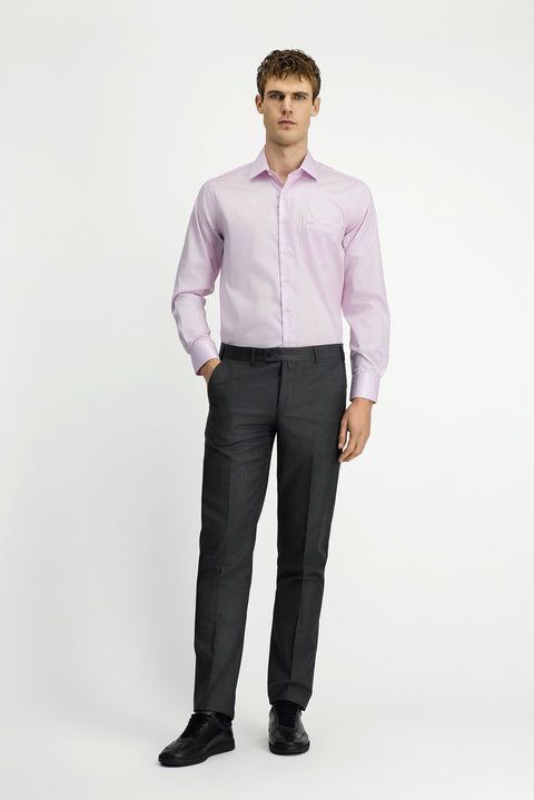 Toz Pembe Uzun Kol Non Iron Saten Klasik Cepli Pamuklu Gömlek