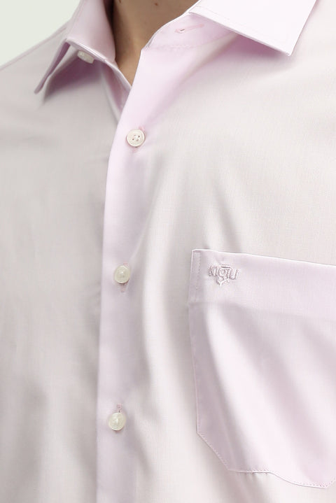 Toz Pembe Uzun Kol Non Iron Saten Klasik Cepli Pamuklu Gömlek