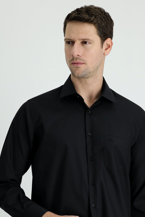 Black Long Sleeve Non-Iron Classic Cotton Shirt