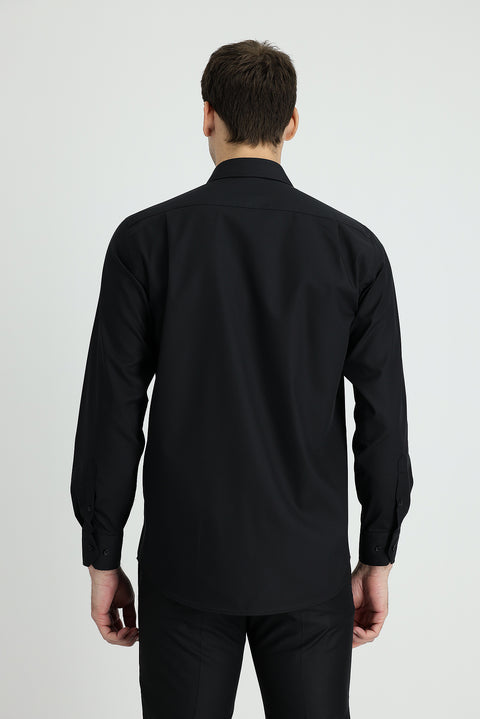 Black Long Sleeve Non-Iron Classic Cotton Shirt