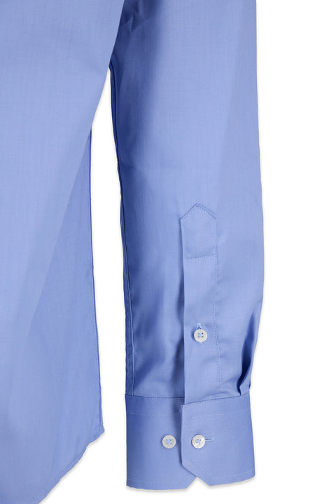 Açık Mavi Uzun Kol Non Iron Ütü Gerektirmeyen Saten Regular Fit Klasik Pamuklu Gömlek
