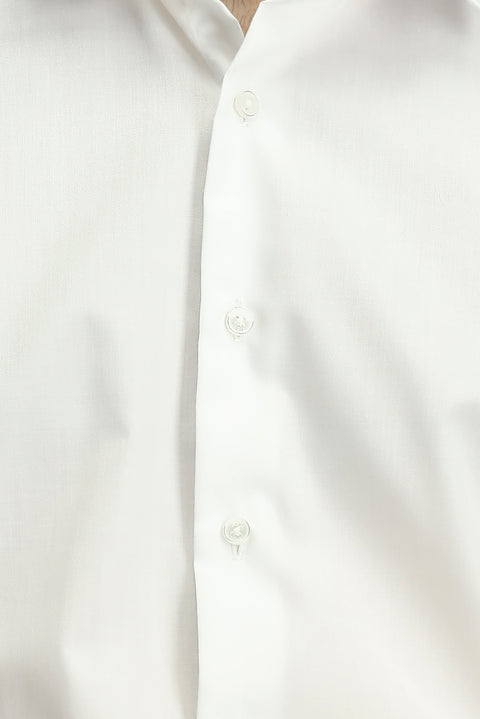 Beyaz Uzun Kol Non Iron Saten Klasik Pamuklu Gömlek