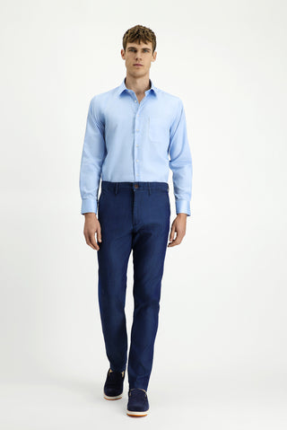  Uçuk Mavi Uzun Kol Klasik Non Iron Pamuklu Gömlek