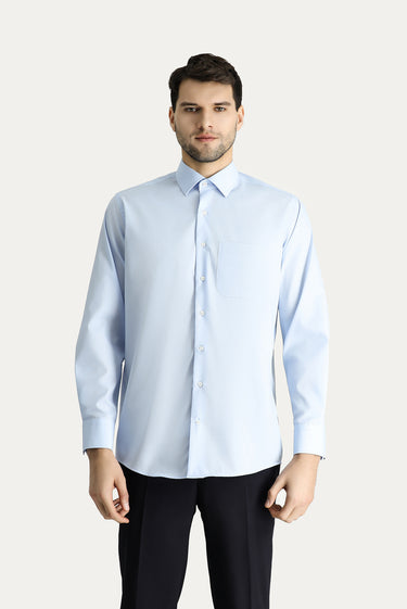  Uçuk Mavi Uzun Kol Regular Fit Non Iron Ütü Gerektirmeyen Pamuklu Gömlek