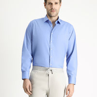 Aqua Mavisi Uzun Kol Regular Fit Non Iron Ütü Gerektirmeyen Pamuklu Gömlek