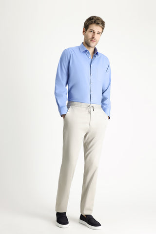  Aqua Mavisi Uzun Kol Regular Fit Non Iron Ütü Gerektirmeyen Pamuklu Gömlek