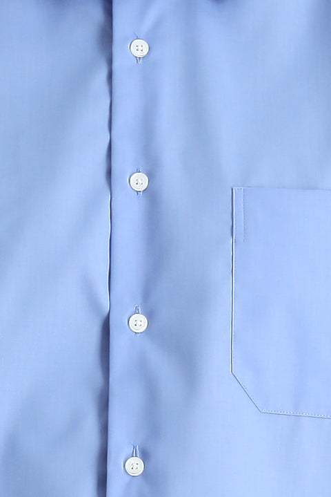 Aqua Mavisi Uzun Kol Regular Fit Klasik Yaka Cepli Pamuklu Non Iron Ütü Gerektirmeyen Gömlek