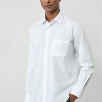 Beyaz Uzun Kol Regular Fit Klasik Yaka Cepli Pamuklu Non Iron Ütü Gerektirmeyen Gömlek