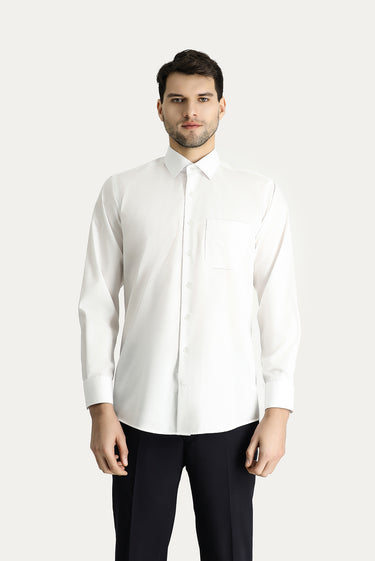 Beyaz Uzun Kol Regular Fit Non Iron Ütü Gerektirmeyen Pamuklu Gömlek