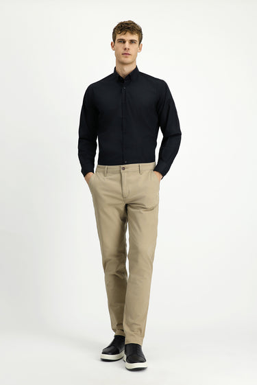  Siyah Uzun Kol Regular Fit Non Iron Ütü Gerektirmeyen Pamuklu Düğmeli Yaka Gömlek
