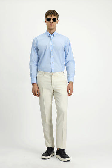 Uçuk Mavi Uzun Kol Regular Fit Non Iron Ütü Gerektirmeyen Pamuklu Düğmeli Yaka Gömlek