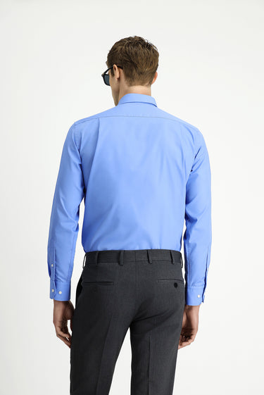  Aqua Mavisi Uzun Kol Regular Fit Non Iron Ütü Gerektirmeyen Pamuklu Düğmeli Yaka Gömlek