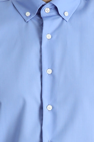 Aqua Mavisi Uzun Kol Regular Fit Non Iron Ütü Gerektirmeyen Pamuklu Düğmeli Yaka Gömlek
