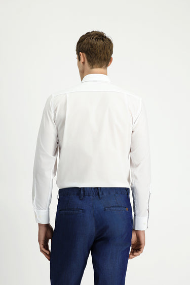  Beyaz Uzun Kol Regular Fit Non Iron Ütü Gerektirmeyen Pamuklu Düğmeli Yaka Gömlek